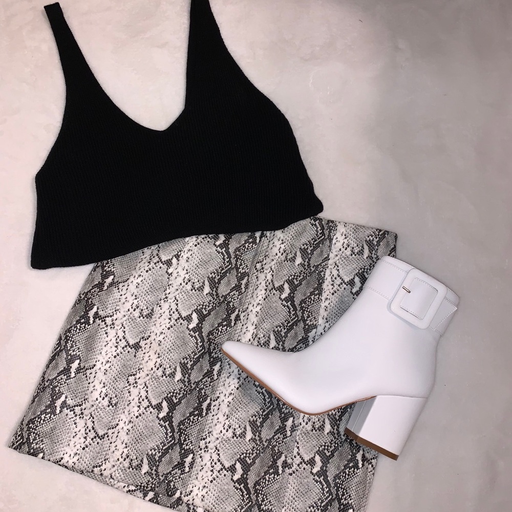 Wild Honey Snake Print Mini Skirt